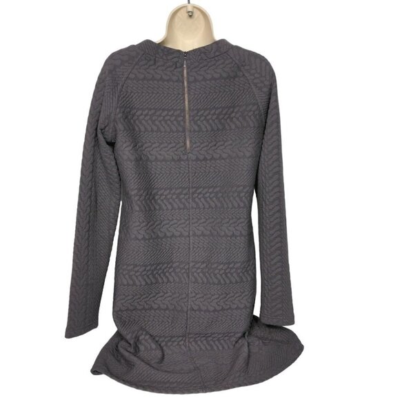 Prana Women's Macee Sweater Dress Size Medium Jacquard Gray Textured - Picture 3 of 6